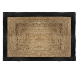 Atmosphera - Alfombra Yute Borde Negro 120X170 Cm