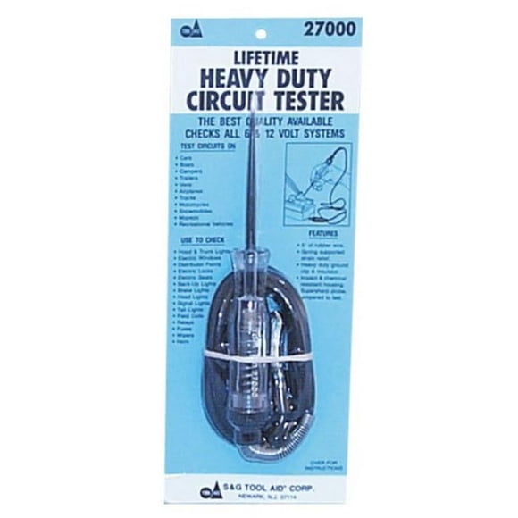 Probador de circuitos Tool Aid S&G 27000, resistente, 6 o 12 V con 60 cables