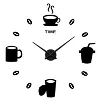 Bothyi - Pegatinas De Reloj De Pared Diy Silencioso Redondo Sin Marco Para Decoración Del Hogar Del Dormitorio Negro