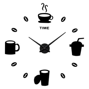 Bothyi - Pegatinas De Reloj De Pared Diy Silencioso Redondo Sin Marco Para Decoración Del Hogar Del Dormitorio Negro