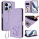 thumbnail image 2 of Funda Volteable con Diseño de Gato para Xiaomi Redmi Note 14 5G, Lila Claro, 2 of 6