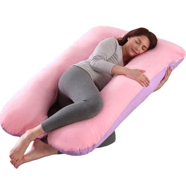 Almohada para embarazadas, almohada en forma de U desmontable y lavable, cojín grande, almohada de cintura