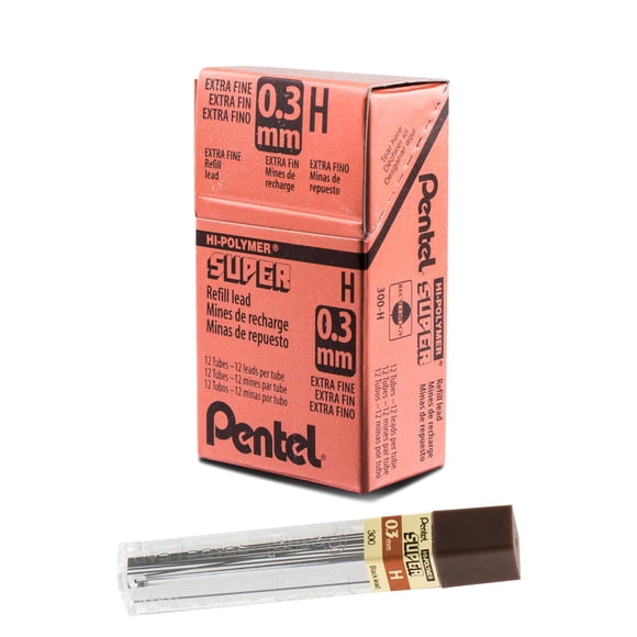 Recarga de plomo Pentel Super Hi-Polymer, 0,3 mm, extrafina H