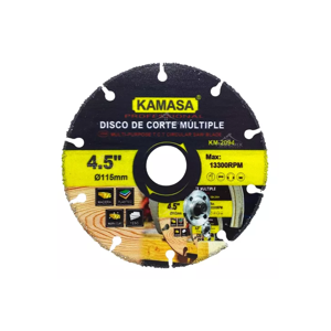 Genérico - Disco De Corte Multiuso Para Esmeril 115Mm 13300 Rpm Kamasa, Color Amarillo Y Negro