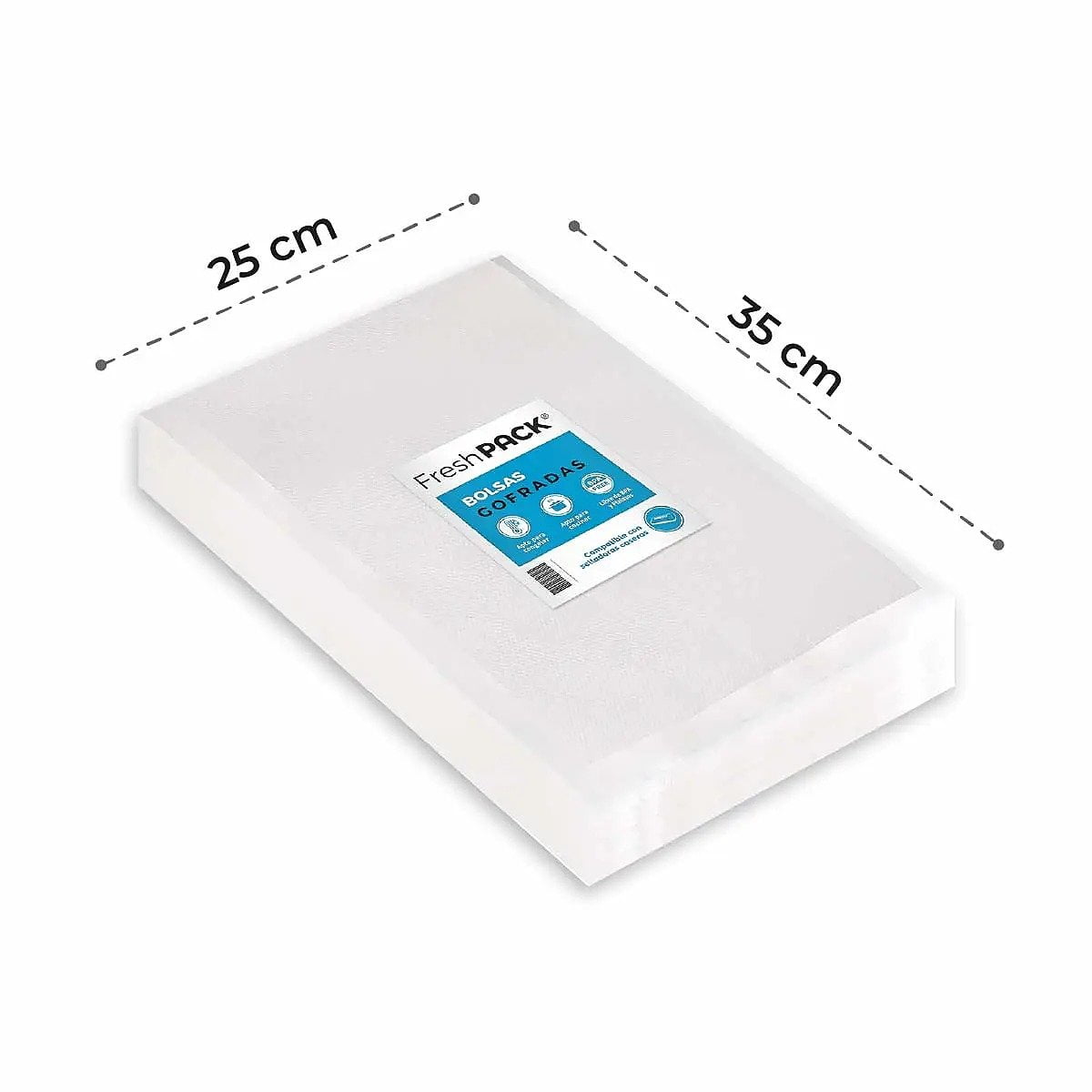 Freshpack - 100 Bolsas Sellado Al Vacío Gofradas 20x30 Cms 80 Micras