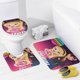 thumbnail image 4 of Penny-theme 4-Piece Shower Curtain Set with Rugs, Waterproof Bathroom Decor Set Includes Bath Mat, U-Shaped Rug, Toilet Lid Cover and Curtain with Hooks, 4 of 6
