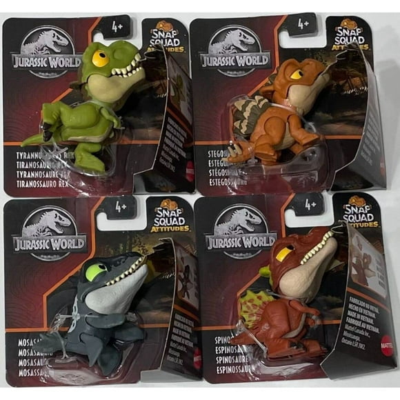 Set de Figuras Jurassic World Snap Squad Attitudes 2022 x4
