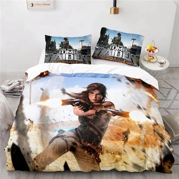 Tomb Raider Bedding Set Boys Girls Duvet Cover Pillowcase Bed Kids Adult Home Textileextile