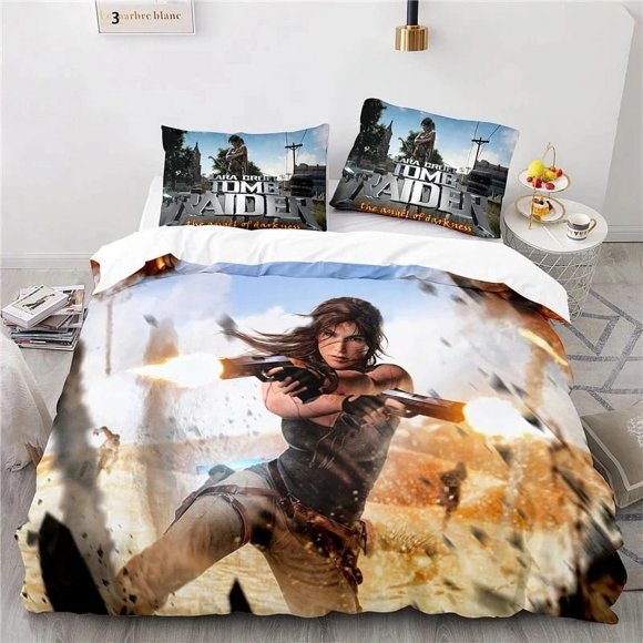 Tomb Raider Bedding Set Boys Girls Duvet Cover Pillowcase Bed Kids Adult Home Textileextile