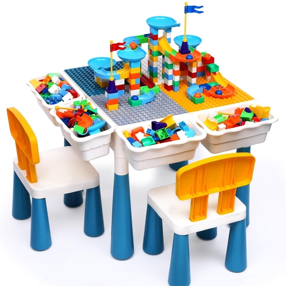 Mesa de actividades Arscniek Toddlers 7 en 1 con 152 piezas Marble Run