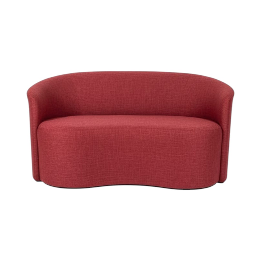 Diseños Valestrini - Sofa Curvo En Lino Rojo