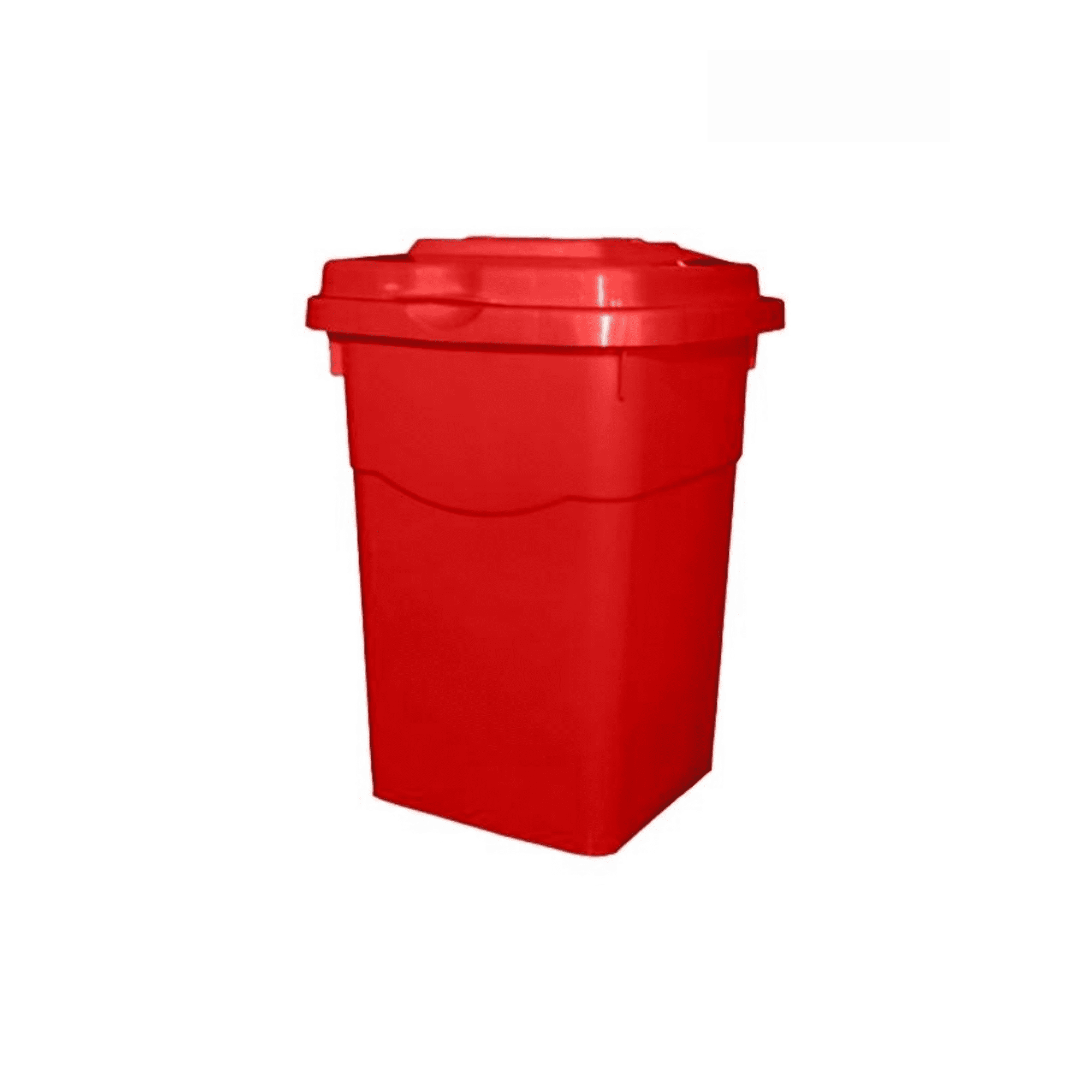 Industrial Partner - Basurero Plastico Con Tapa 50 Litros - Rojo