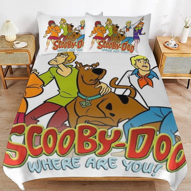 Scooby Doo Comforter Set 3 Pieces Quilt Cover Set Soft Bedding Sets for All Seasons
