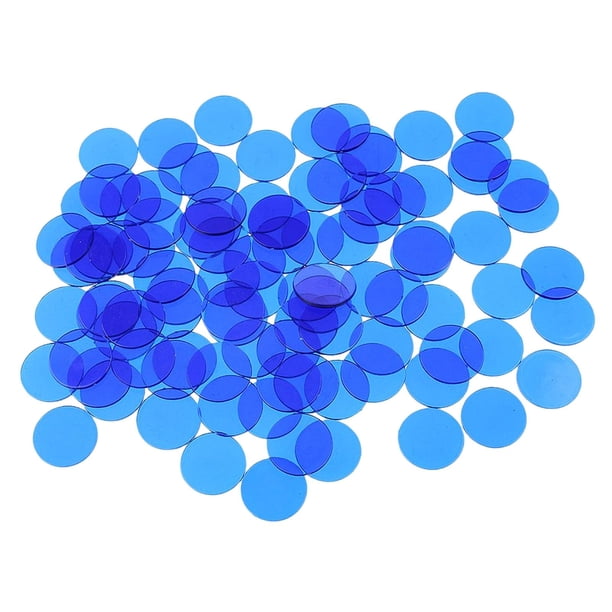 100 Uds. Marcadores De Fichas De Bingo De Plástico Para Juegos De Ruleta Aprendizaje Matemáticas Conteo Azul