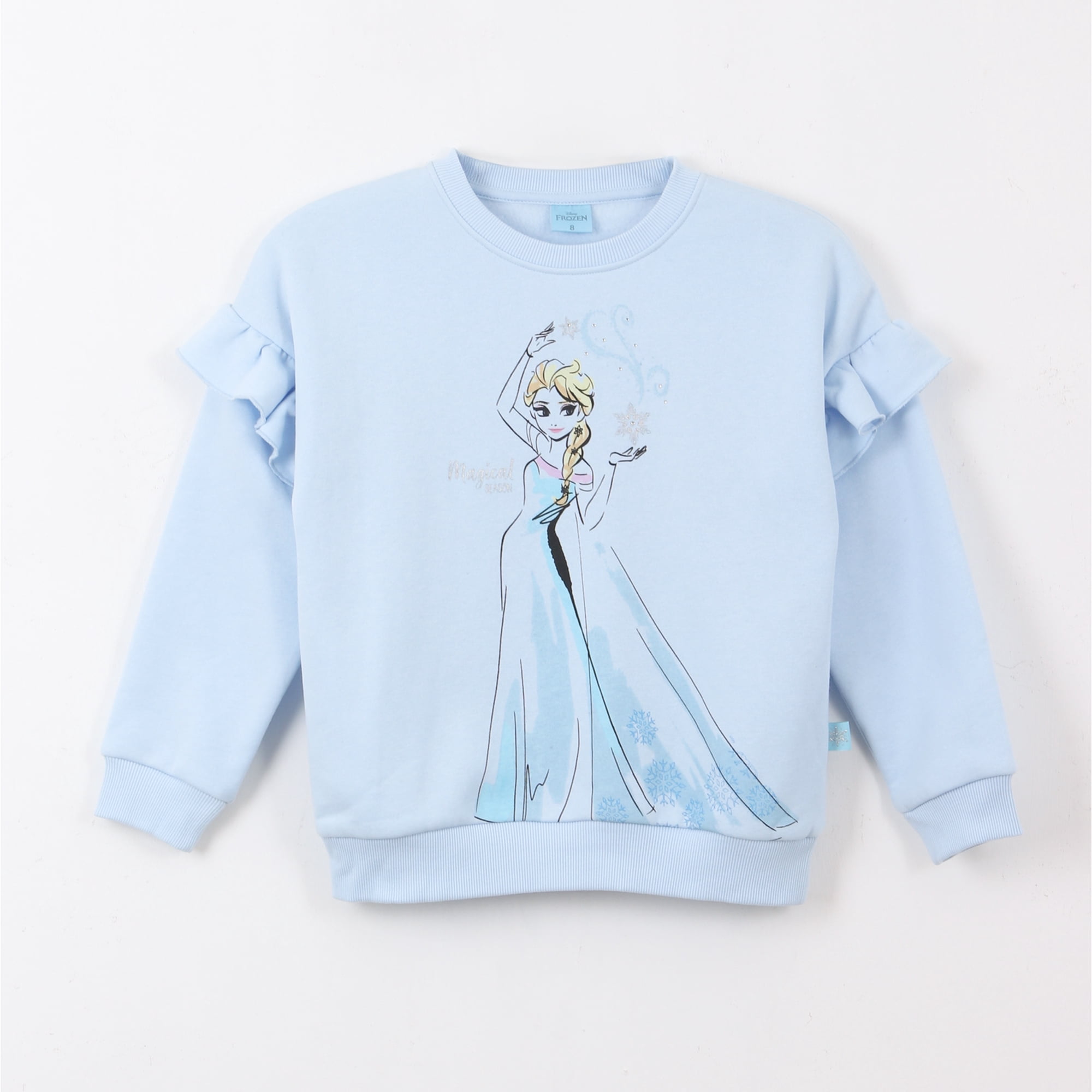 Polerón Cerrado Niña Vuelos Frozen Celeste Disney