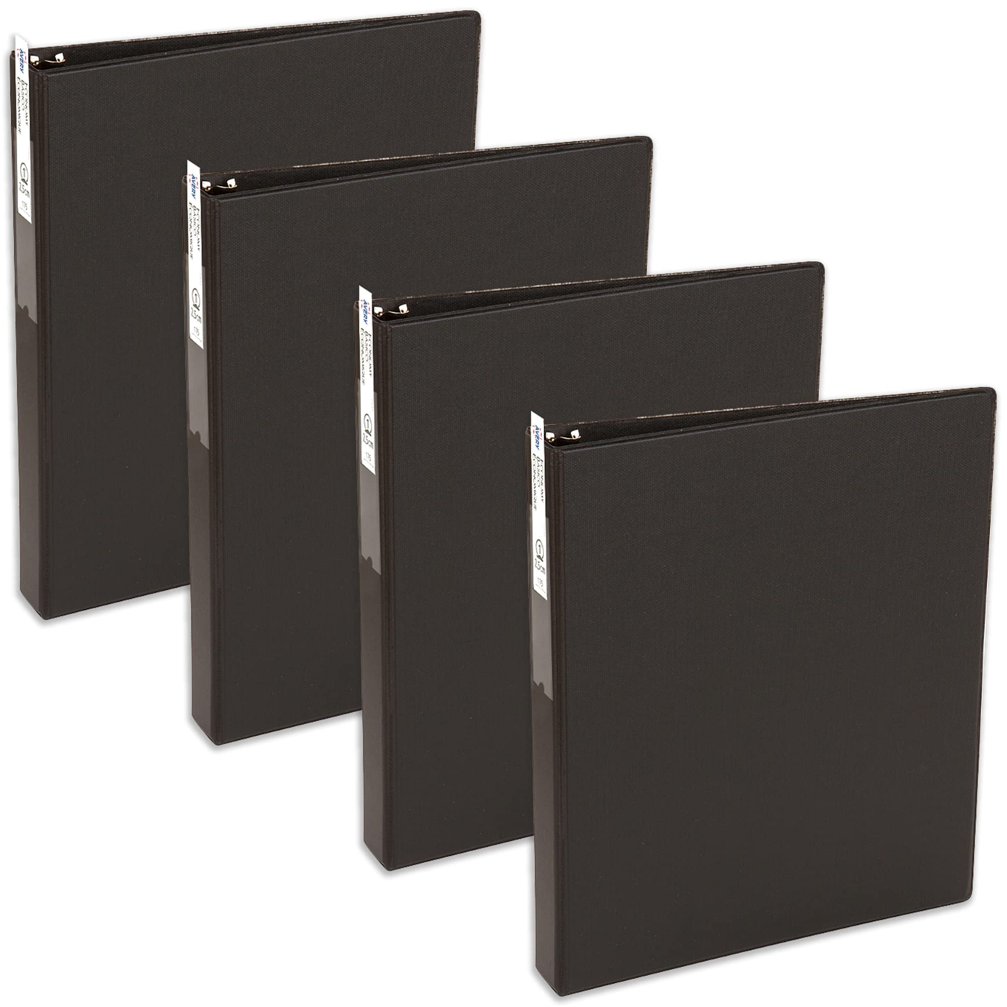 Carpeta De 3 Anillas Avery Economy Con Soporte Para Etiquetas De 1 Pulgada Negra X4