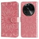 thumbnail image 1 of Funda tipo cartera FOXDOCK para OPPO Find X6 , diseño girasol en relieve, cuero PU, cierre magnético, soporte y tarjetero, 1 of 5