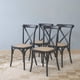 thumbnail image 1 of Pack 4 Sillas Comedor Madera Negra Rattan Apilables Crossback Venhoouse, 1 of 8