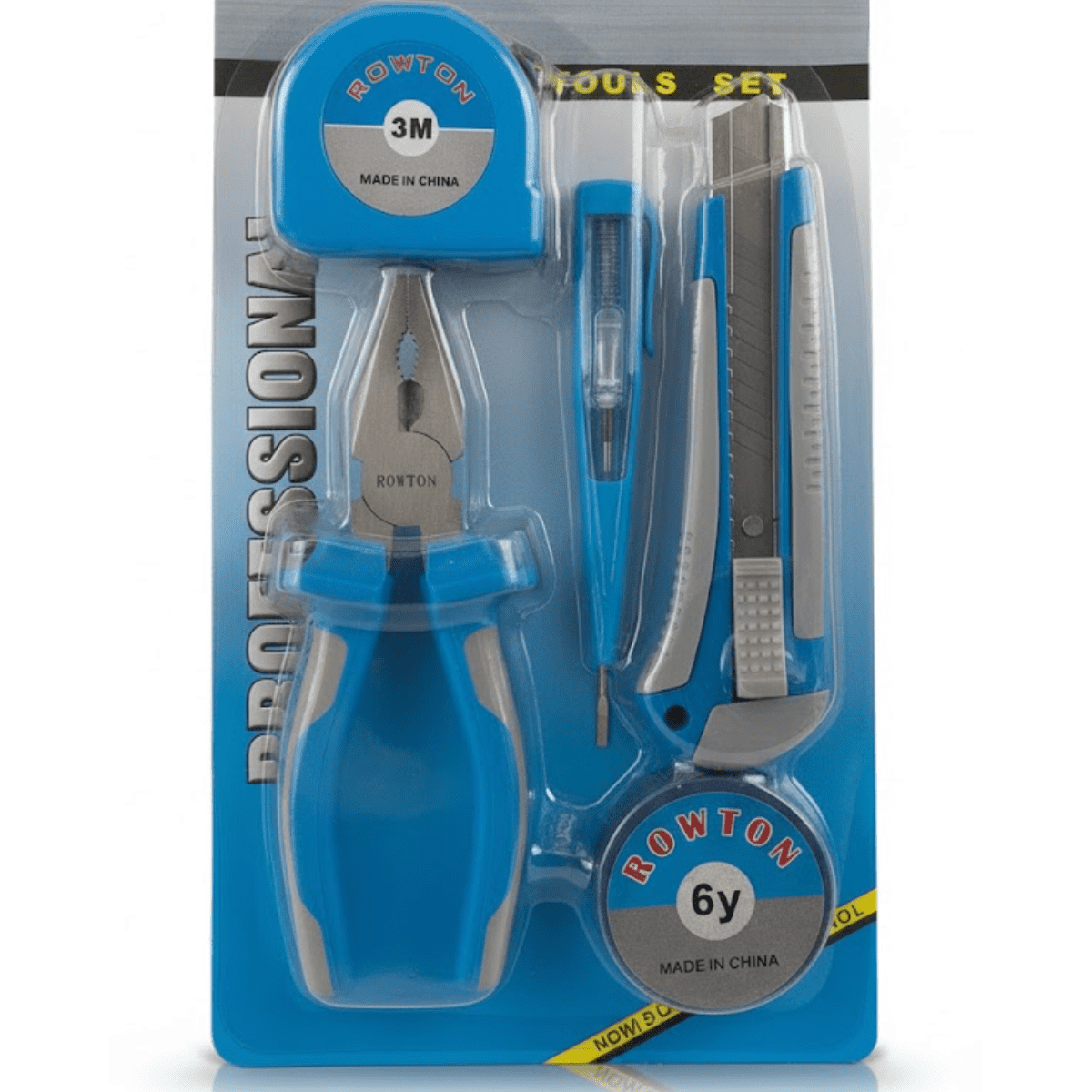 Genérica - Set Herramientas Alicate Cinta Métrica Tester 6v Cartoneros