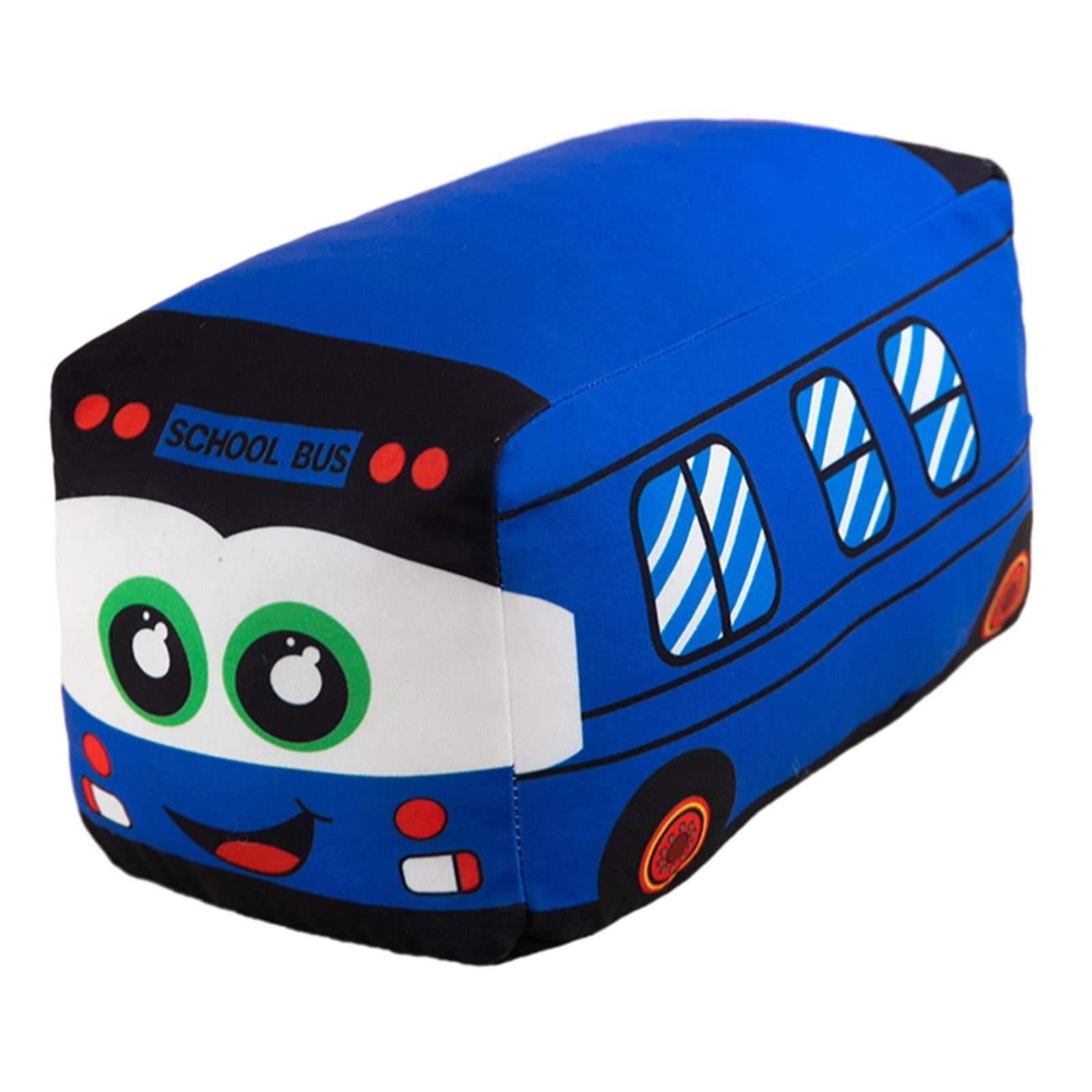 Magideal - Cojín De Felpa Para Autobús Escolar, Decoración Del Hogar, Regalos Para Niños Y Niñas, Acogedor Cojín De Juguete Relleno Para Sofá, Sala De Estar, Ado Azul 25cm