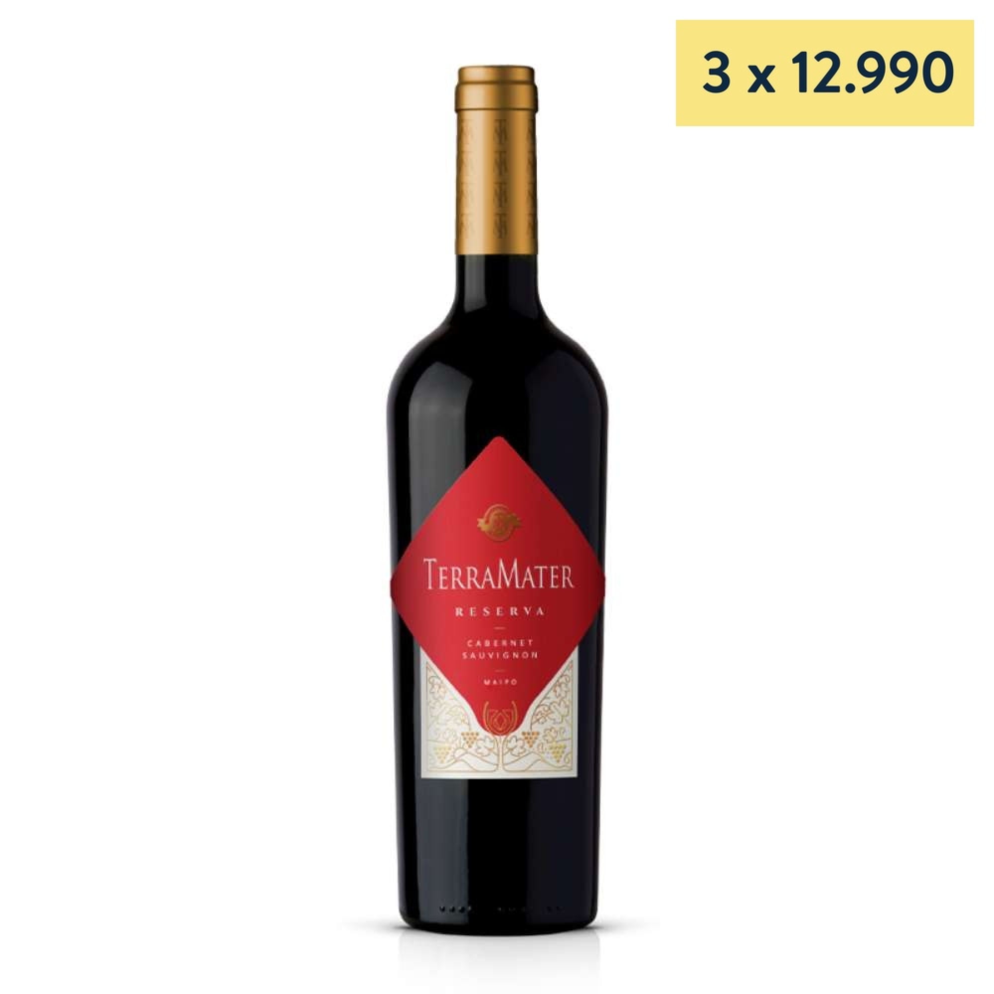 Vino Tinto Cabernet Sauvignon Gran Reserva 13.5° Botella 750 ml TerraMater