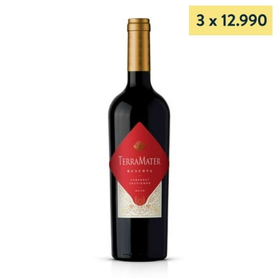 Vino Tinto Cabernet Sauvignon Gran Reserva 13.5° Botella 750 Ml Terramater