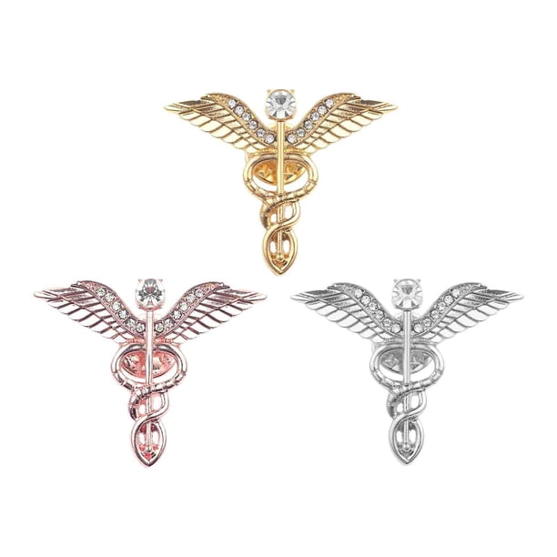 Broche cruzado con alas de Ángel, broche exagerado, regalo de cumpleaños, insignia de solapa para fiesta, Pin de personalidad para sombrero, suéter, Conjunto Oro Rosa Plata