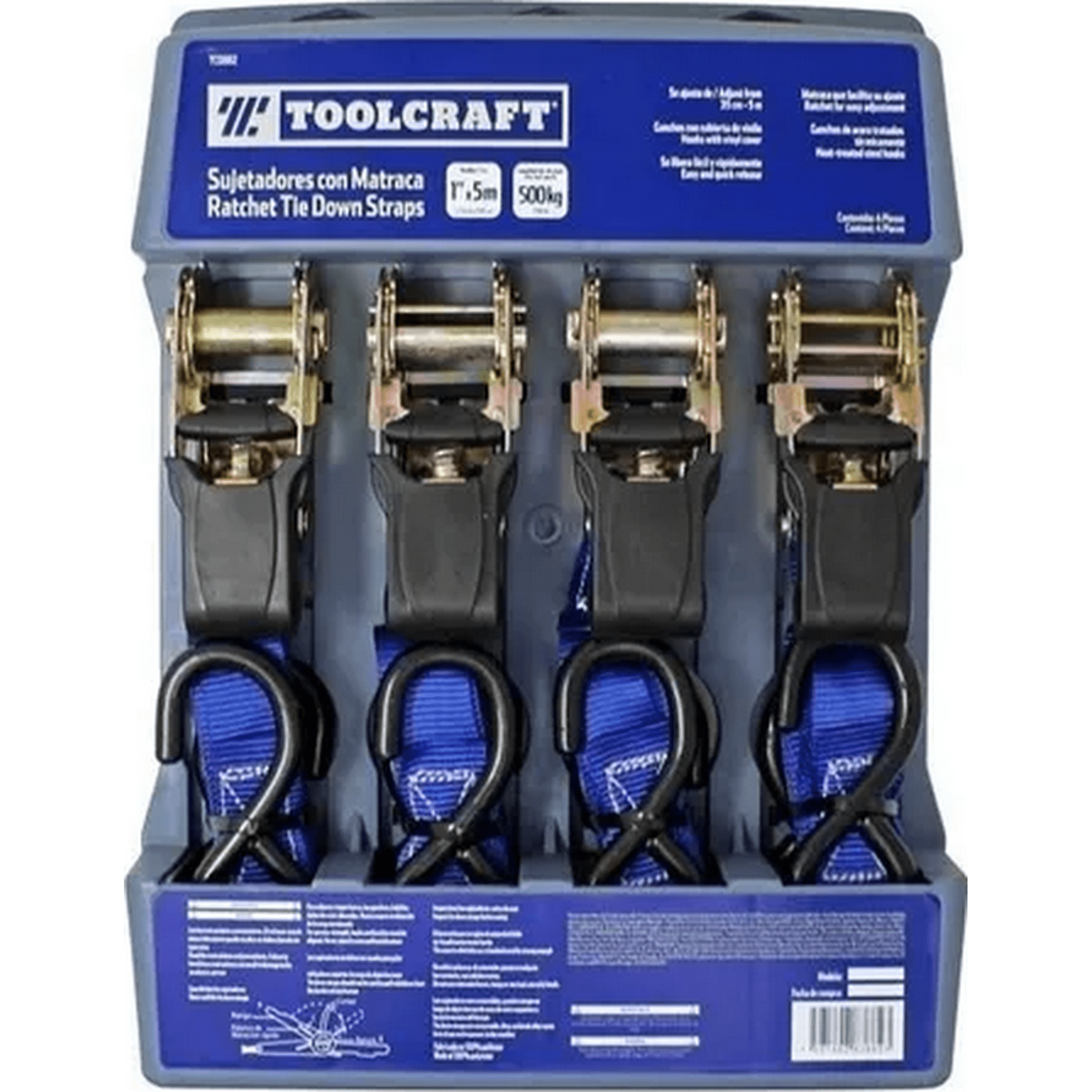 Genérico - Juego 2 Eslinga Kit Cinta Amarre Con Ratchet 4mx2.5cm 800kg 223636