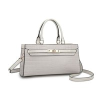 Bolso Satchel Mkf Collection - Colby, Elegante, De Cuero Vegano, Con Asa Superior Y Correa Desmontable, Espacioso Y Elegante Para Mujeres - Blanco
