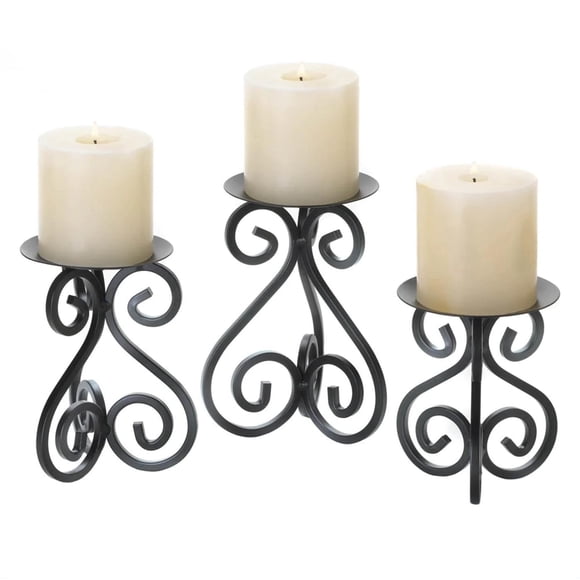 Set de 3 elegantes volutas Candle Stand Accent Plus