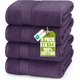 thumbnail image 1 of Juego de toallas de baño Utopia Towels, lujosas, 100 % algodón, 4 piezas, color ciruela, 1 of 9