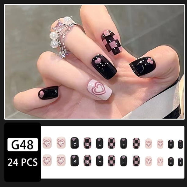 Stunning Acrylic Ballet Fake Nails for Women - Short and Cute Press On Nails with Gorgeous Designs - Easy to Apply and Long-Lasting