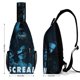 thumbnail image 2 of Película Scream Riñonera Bandolera con Estampado Integral para Hombres y Mujeres, Bolso Cruzado Gráfico de Tendencia, Mochila de Hombro Streetwear para Ciclismo y Deportes, Riñonera Versátil Casual, 2 of 6