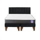 thumbnail image 1 of Cama Europea Aura 2 Plazas + Respaldo Tubular Madera Negro, 1 of 3