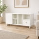thumbnail image 4 of Rack TV Blanco con 1 Puerta, 1 Cajón y Nichos, Mueble TV Organizador 110x30x50 cm, 4 of 6
