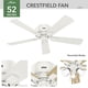 thumbnail image 2 of Ventilador de techo Hunter Crestfield 54207 132 cm con luces LED, color blanco, 2 of 8