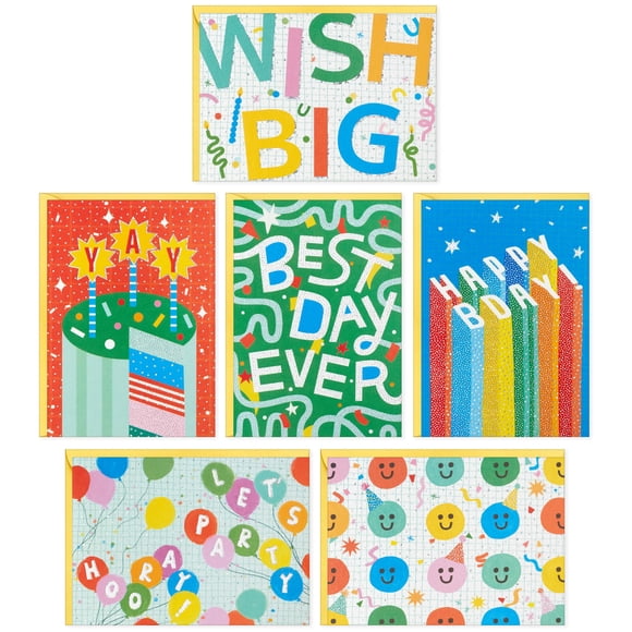 Tarjetas de cumpleaños Hallmark 24 unidades surtidas "Desea en grande"