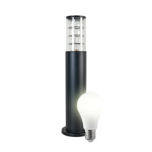 Hbled - Aplique Piso Espiral 60Cm Porta E-27 Negro Incluye Ampolleta Cálida