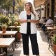 thumbnail image 4 of Agnes Orinda Blazers de Mujer Tallas Grandes, Solapa con Muesca de un Solo Pecho, Mangas Cortas, Chaquetas de Oficina 4X Blanco, 4 of 7