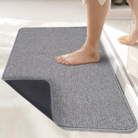 Alfombra De Baño Bosap Ultrafina De Goma Gris, 43 X 69 Cm