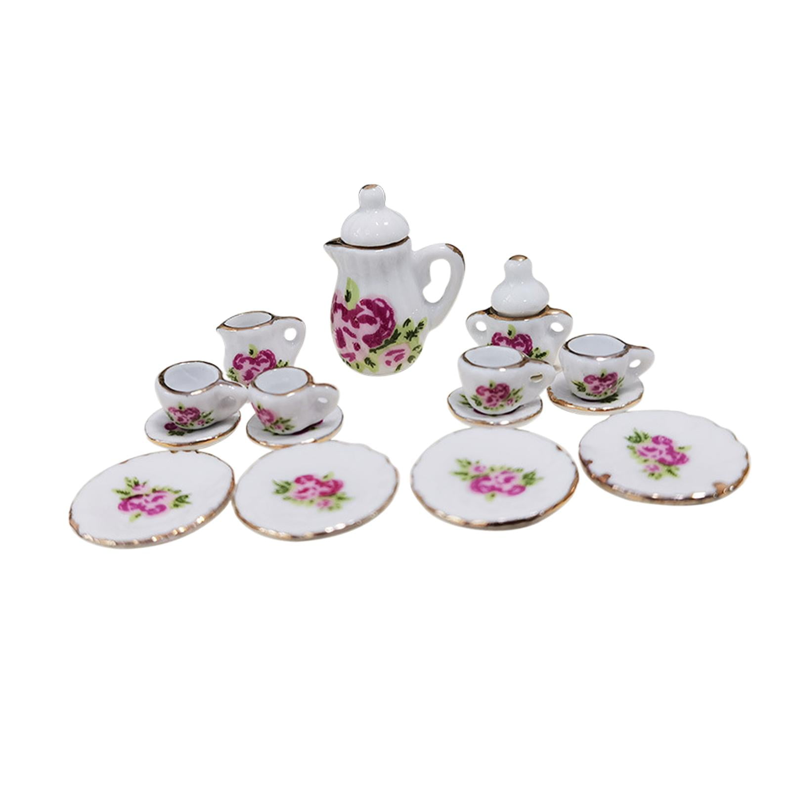 Magideal - 1/12 Casa De Muñecas Miniatura Taza De Té De Accesorios Para El Hogar Juguetes Muebles De Cocina Escena De La Vida Mini Tetera Taza Plato , Estilo Un Estilo A
