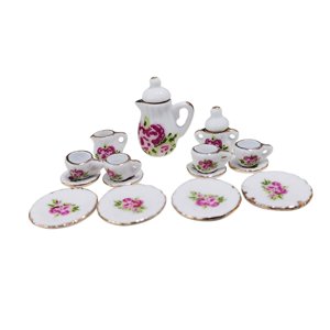 Magideal - 1/12 Casa De Muñecas Miniatura Taza De Té De Accesorios Para El Hogar Juguetes Muebles De Cocina Escena De La Vida Mini Tetera Taza Plato , Estilo Un Estilo A