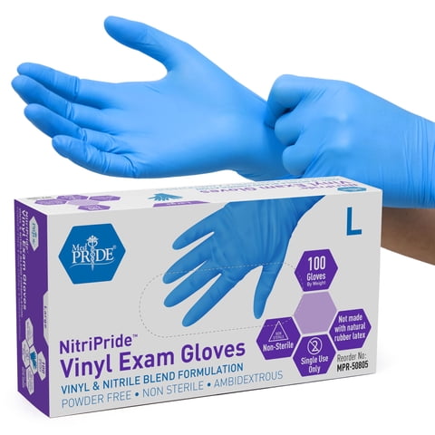 Guantes De Examen Med Pride Nitripride Sin Polvo De Nitrilo Y Vinilo