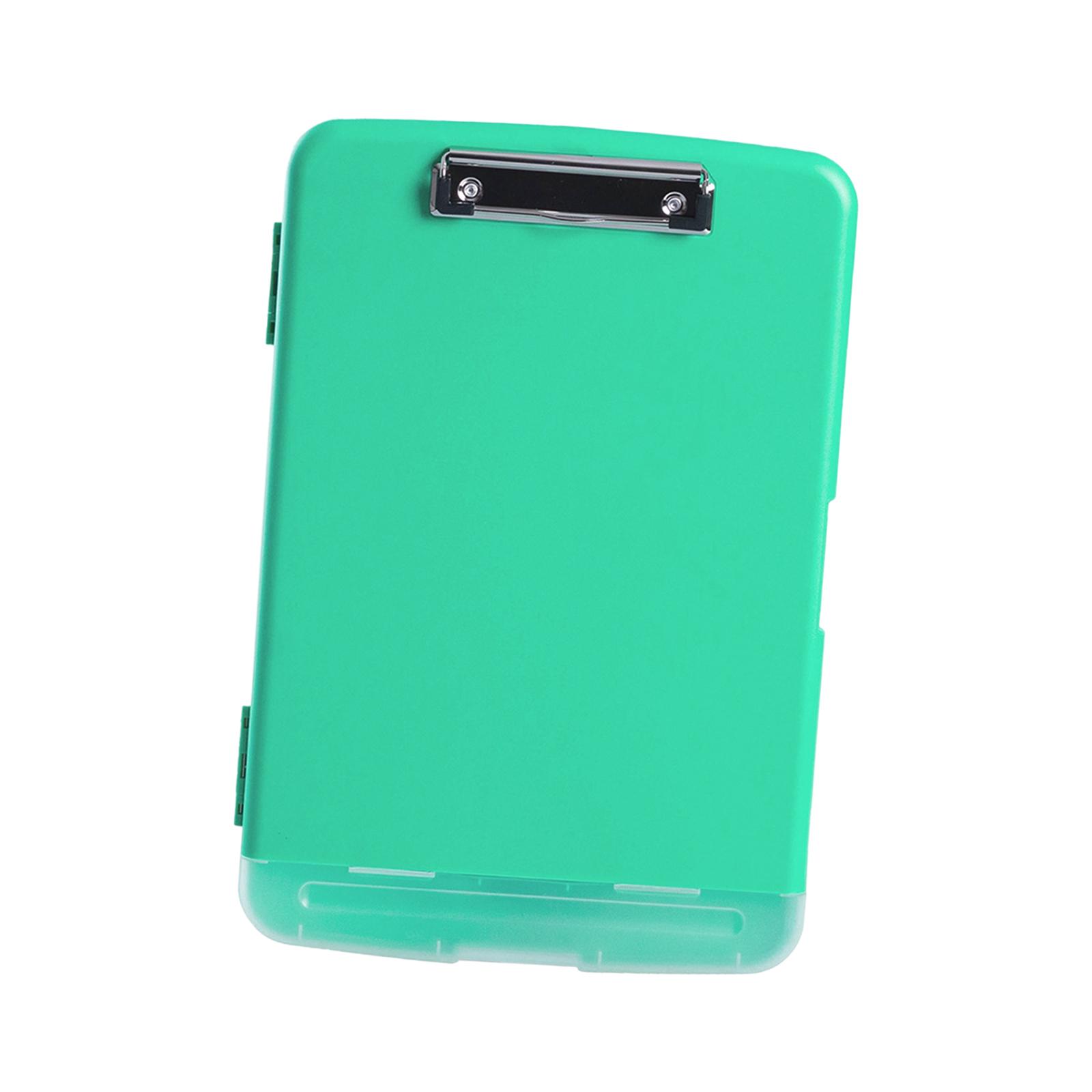 Ioensy - Portapapeles De Perfil Bajo Con Almacenamiento Y Portalápices Para Oficina Escolar, Negocios, Verde