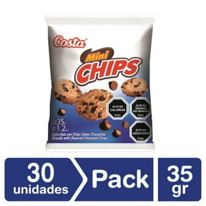 Costa - Galleta Snack Mini Choco Chips 35 Gr X 30 Uni