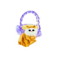 Soleio - Gato Maullador En Canasta Juguete Decorativo Morado