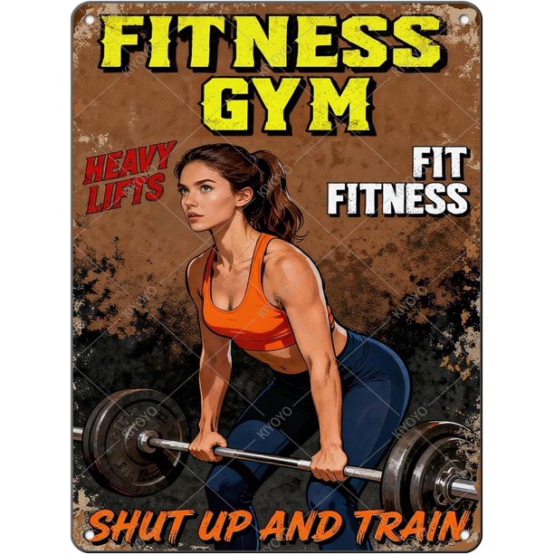 Letrero sala gimnasio terapia fitness vintage metal estaño hierro pintura decoración pared hogar club cueva hombre 30x20 cm