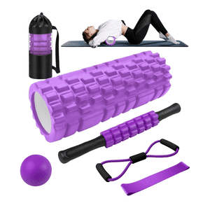 Linea Sport - Set De Yoga Texturizado 5 En 1 Rodillo, Barra, Pelota, Banda,Bolsa