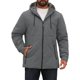thumbnail image 1 of INSPIRE CHIC Chaqueta de Invierno para Hombre con Capucha, Forro de Felpa y Cremallera Completa, Acolchada, Talla M, Gris, 1 of 5