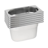Prochef - Pack 6 Depositos Gastro Gn 1/9 X 100 Mm Acero Inox